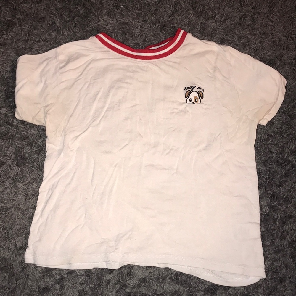 L.A Hearts “Snap Me” dog filter crop top
